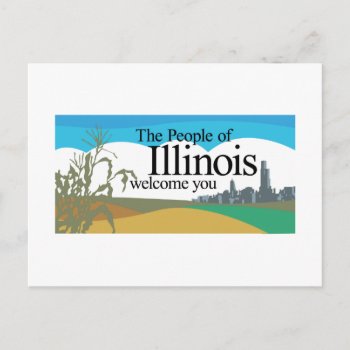 Welcome To Illinois - Usa Road Sign Postcard by worldofsigns at Zazzle