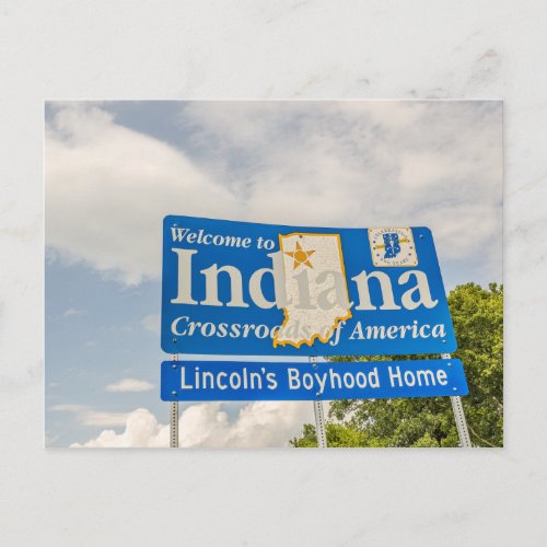Welcome to Indiana Sign Postcard
