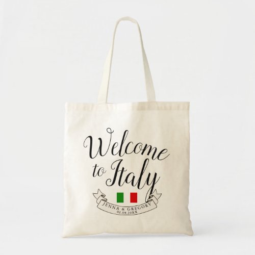 Welcome to Italy  Destination Wedding Custom Tote Bag