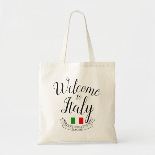 Welcome to Italy  Destination Wedding Custom Tote Bag