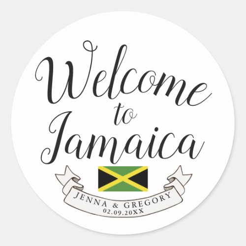 Welcome to Jamaica  Destination Wedding Custom Classic Round Sticker