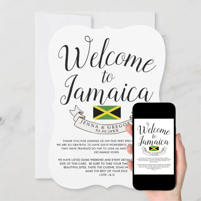 to Jamaica Destination Wedding Custom Invitation Zazzle