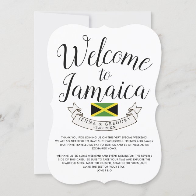 Welcome to Jamaica | Destination Wedding Custom Invitation (Front)
