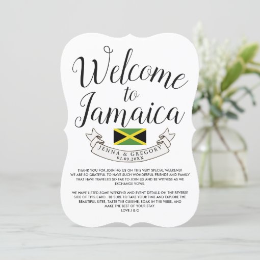 to Jamaica Destination Wedding Custom Invitation Zazzle