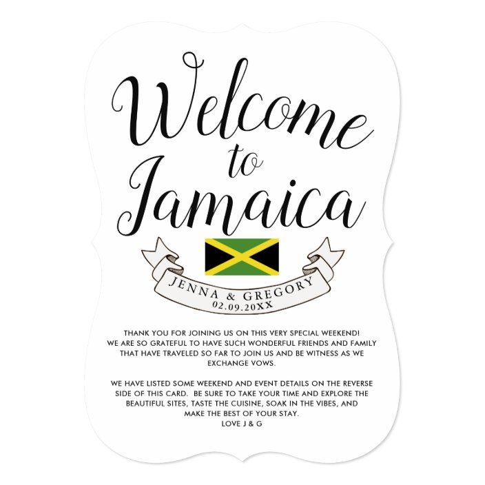 to Jamaica Destination Wedding Custom Invitation