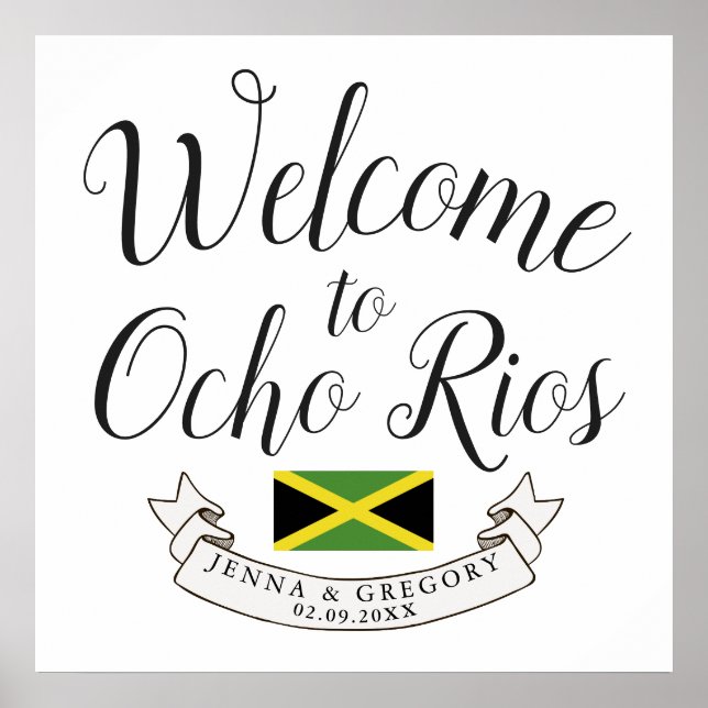 Welcome to Jamaica | Destination Wedding Custom Poster (Front)