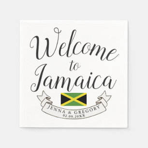 Welcome to Jamaica   Destination Wedding Unique Napkins