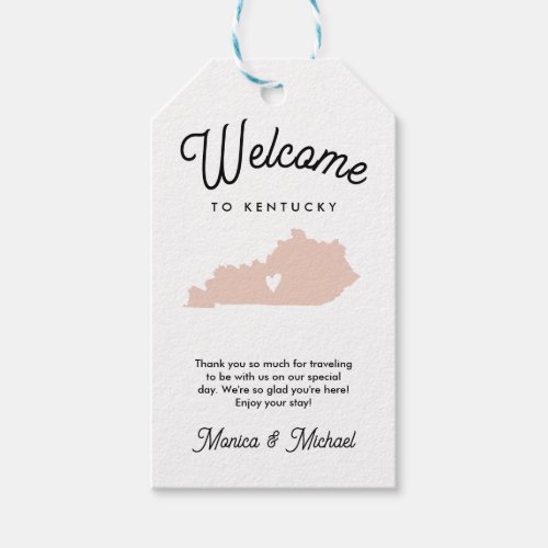 Welcome to KENTUCKY Wedding ANY COLOR    Gift Tags