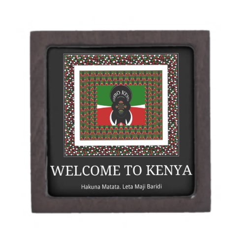 Welcome to Kenya and make it Kenyan beautiful Text Jewelry Box