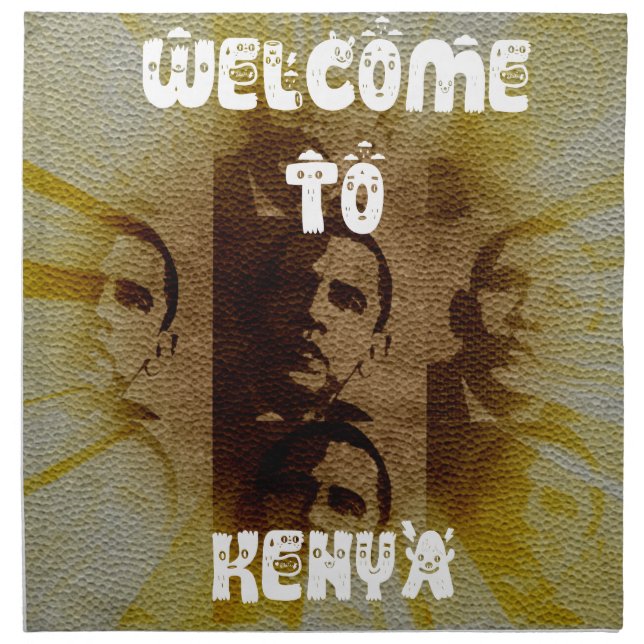 Welcome to Kenya with Obama Collage   Cloth Napkin (Front)