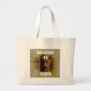 Welcome to Kenya with Obama Collage Large Tote Bag