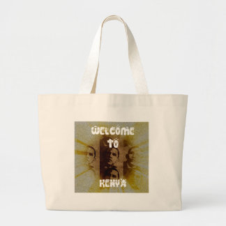 Welcome to Kenya with Obama Collage Large Tote Bag