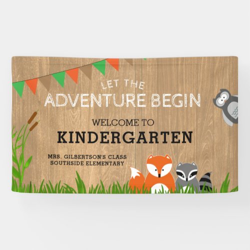 Welcome To Kindergarten Animal Adventure Banner