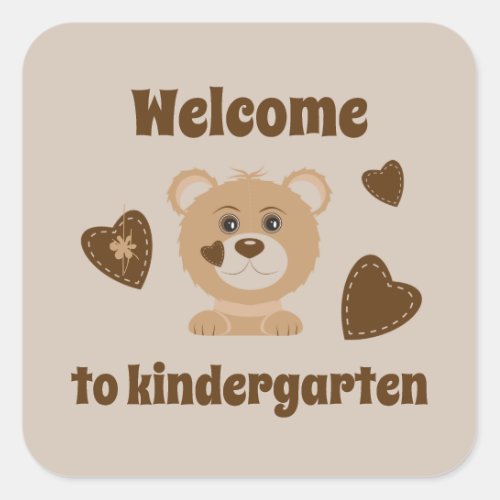Welcome to Kindergarten Bear Sticker