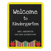 Welcome To Kindergarten Chalkboard Teacher