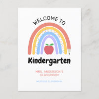 Welcome to Kindergarten Pastel Colored Rainbow