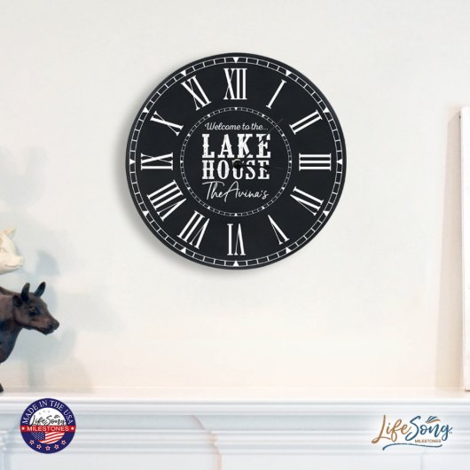 Welcome to Lake House Modern Family Wall Clock (Lifestyle)