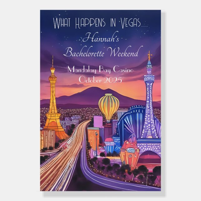 Welcome to Las Vegas – Bachelorette Weekend Sign (Front)