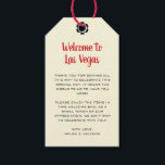 Welcome to Las Vegas Black Cream Wedding Welcome Gift Tags<br><div class="desc">Getting married in Las Vegas? These cream white, red,  and black welcome tags would make a perfect addition to your guest's welcome basket in their hotel. Personalize with your own heartfelt text.</div>