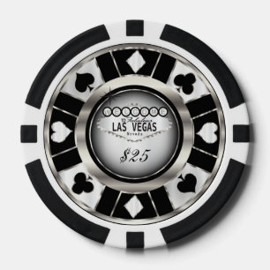 Welcome to Las Vegas - Black, Silver and White Poker Chips