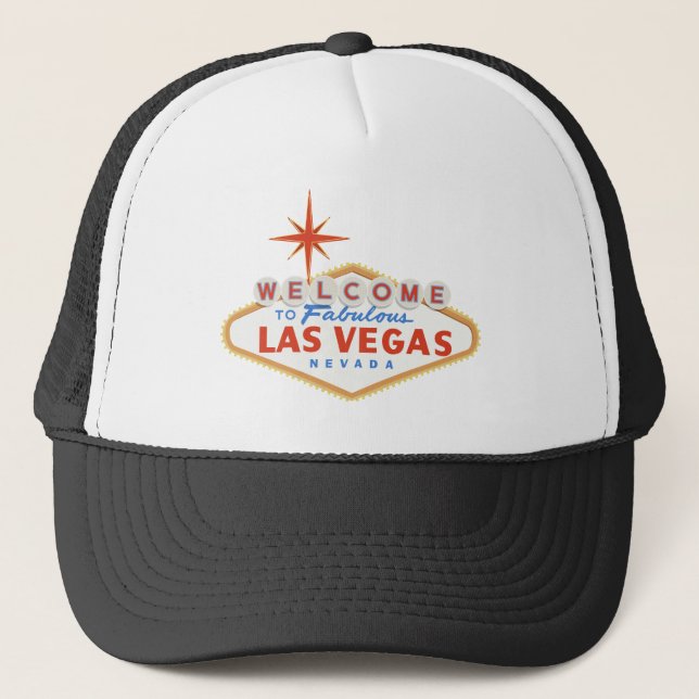Welcome to Las Vegas Black Trucker Hat (Front)