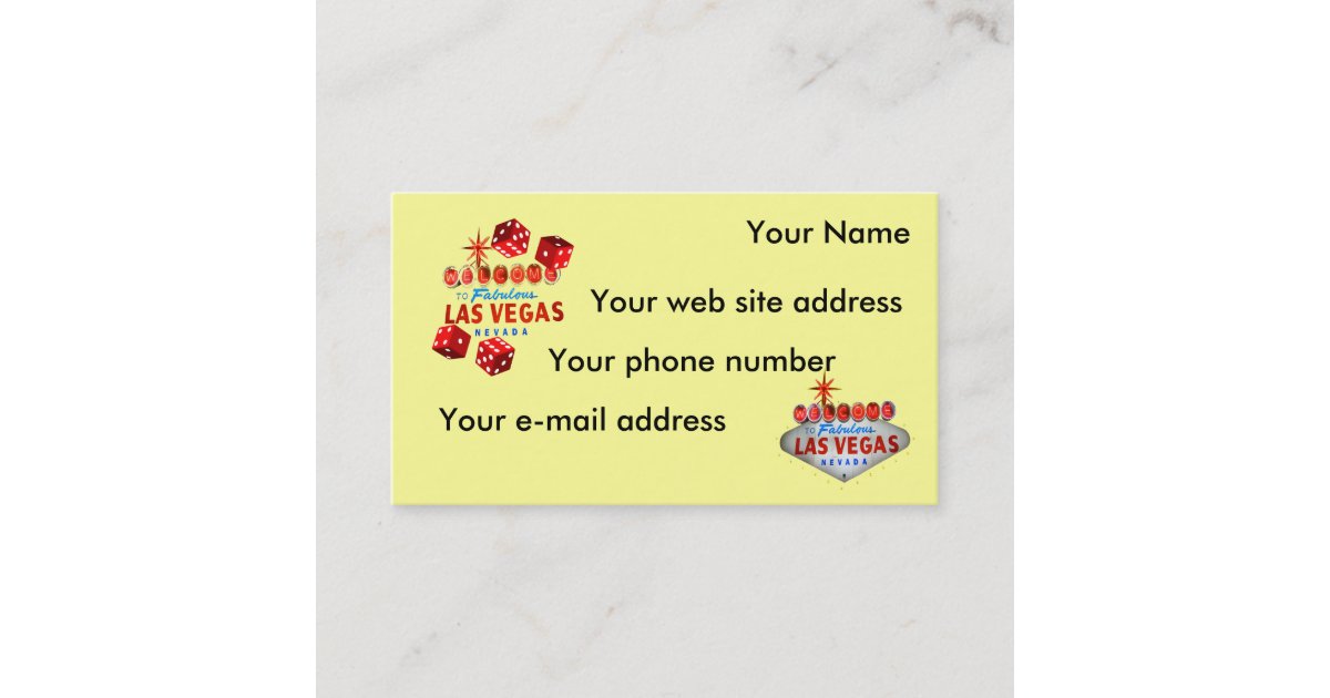 Welcome to Las Vegas Business Card | Zazzle.com