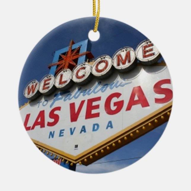 Welcome To Las Vegas Ceramic Ornament (Front)