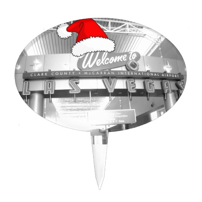 Welcome to Las Vegas Christmas Cake Topper (Front)