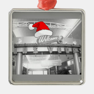 Welcome to Las Vegas Christmas Metal Ornament