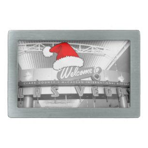 Welcome to Las Vegas Christmas Rectangular Belt Buckle