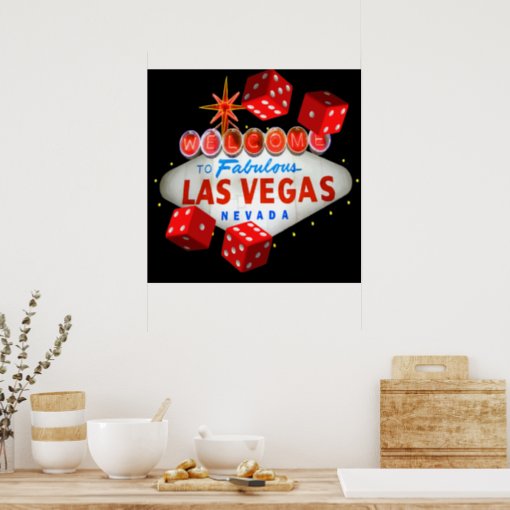 Welcome to Las Vegas + Dice Vector Graphic Poster | Zazzle