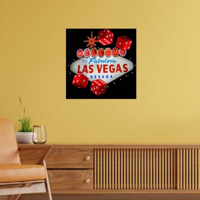 Welcome to Las Vegas + Dice Vector Graphic Poster | Zazzle