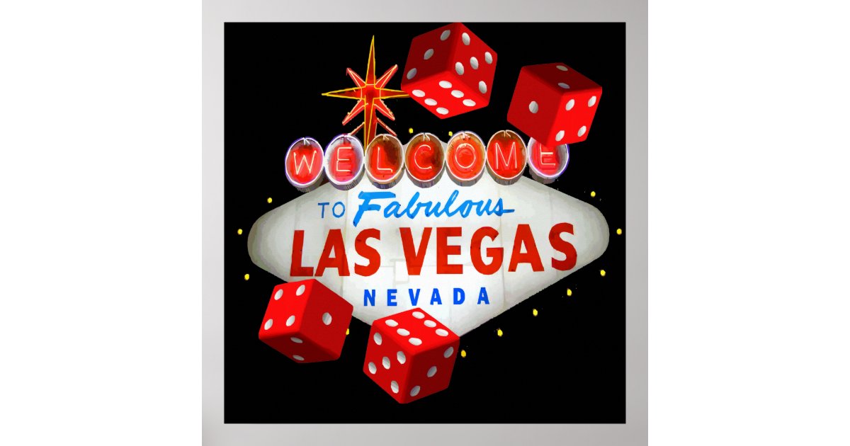 Download Welcome to Las Vegas + Dice Vector Graphic Poster | Zazzle.com