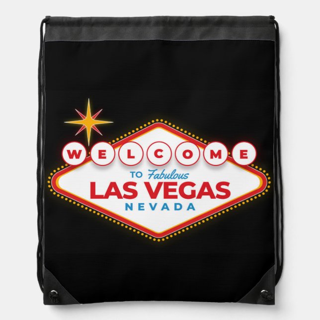 Welcome to Las Vegas Drawstring Bag (Front)