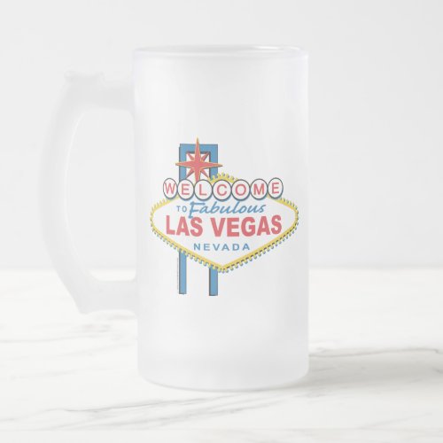 Welcome_to_Las_Vegas Frosted Glass Beer Mug