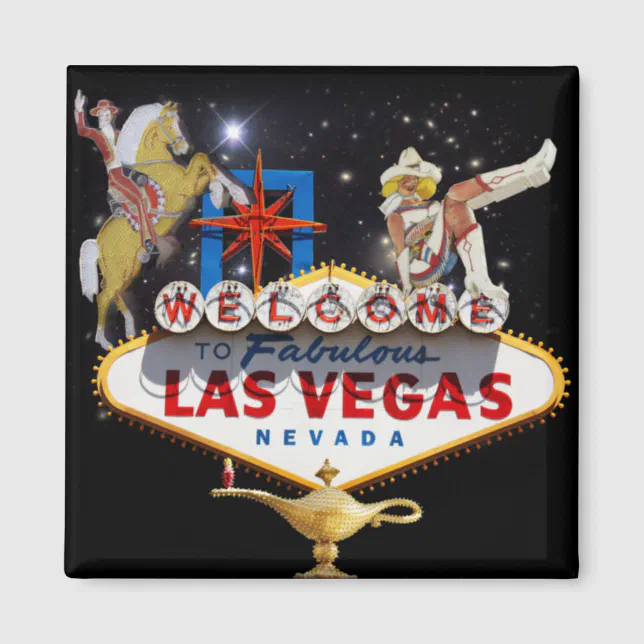 Welcome To Las Vagas Sign Fridge Magnet, Metal