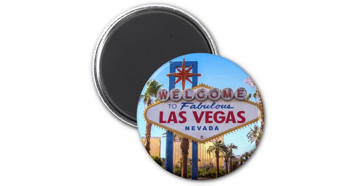 Welcome To Las Vagas Sign Fridge Magnet, Metal
