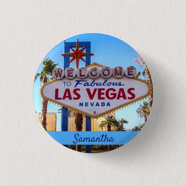 Welcome to Las Vegas Magnet Keychain Button (Front)