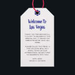 Welcome to Las Vegas Navy Blue Wedding Welcome Gift Tags<br><div class="desc">Getting married in Las Vegas? These navy blue,  black,  white,  and red wedding welcome tags would make a perfect addition to your guest's welcome basket in their hotel. Personalize with your own heartfelt text.</div>