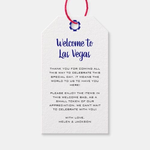 Welcome to Las Vegas Navy Blue Wedding Welcome Gift Tags