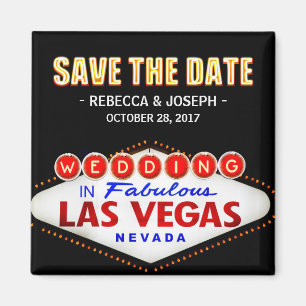 Welcome to Las Vegas Neon Sign - Save the Date Magnet
