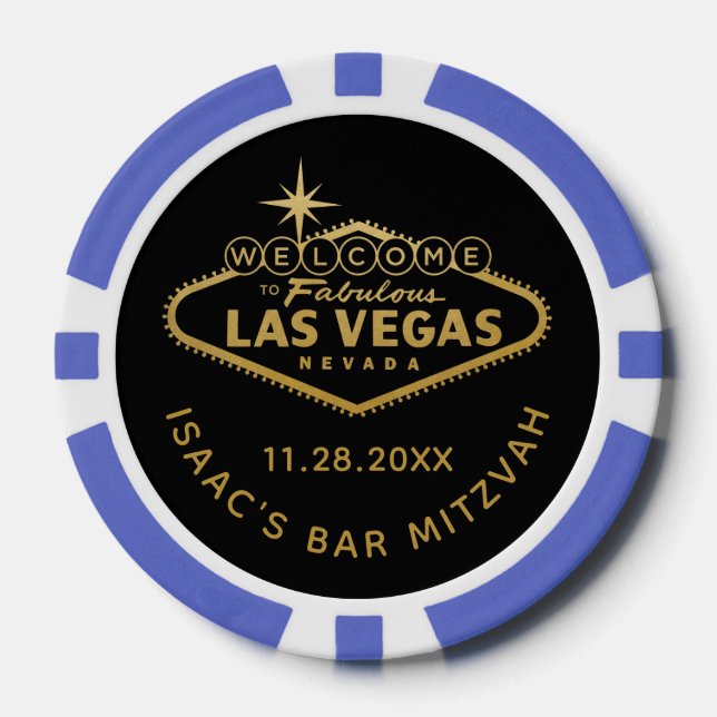 Welcome to Las Vegas Sign Casino Favor Poker Chips (Front)