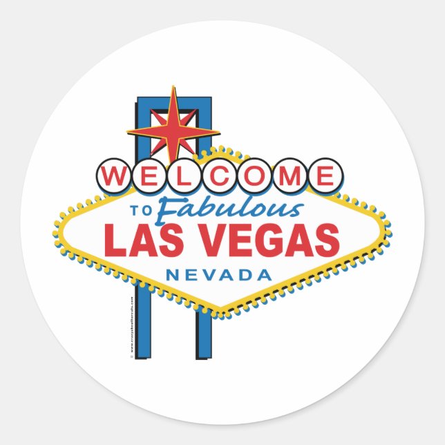 Welcome to Las Vegas Sign Classic Round Sticker (Front)