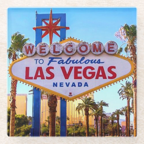 Welcome to Las Vegas Sign Glass Coaster