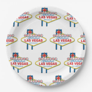 Welcome to Las Vegas Sign Paper Plates