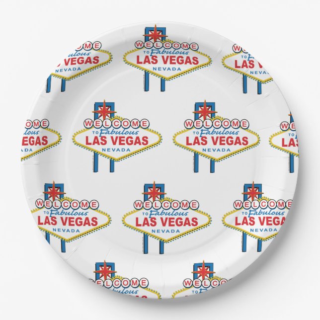 Welcome to Las Vegas Sign Paper Plates (Front)