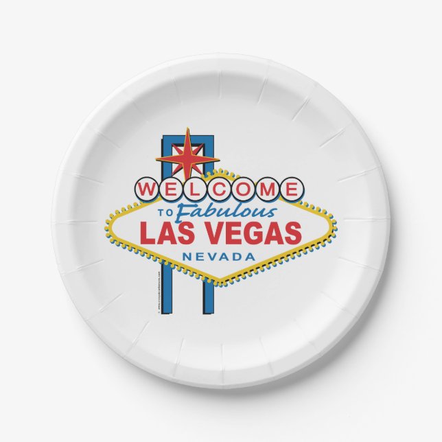 Welcome to Las Vegas Sign Paper Plates (Front)
