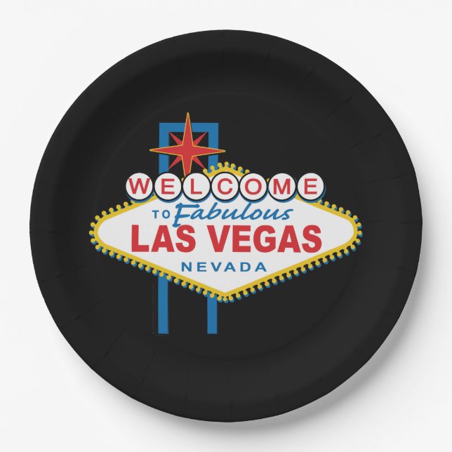 Welcome to Las Vegas Sign Paper Plates (Front)