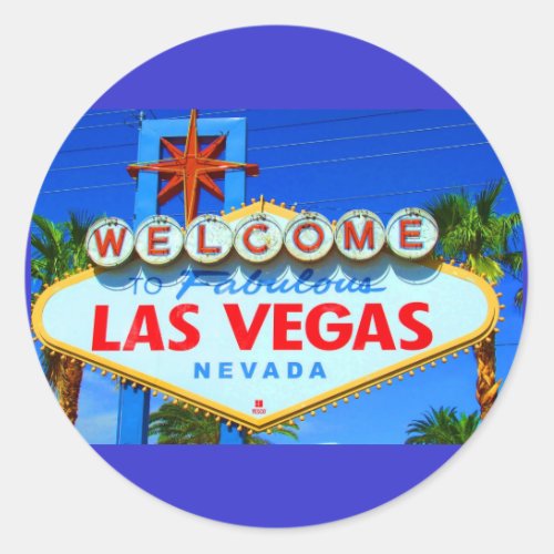 Welcome to Las Vegas Sign Round Stickers