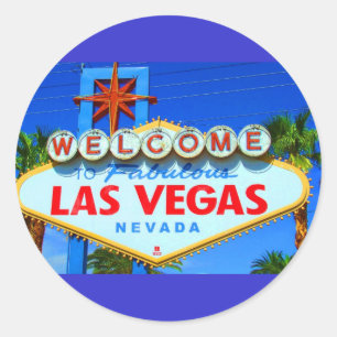 Welcome to Las Vegas Sign Round Stickers